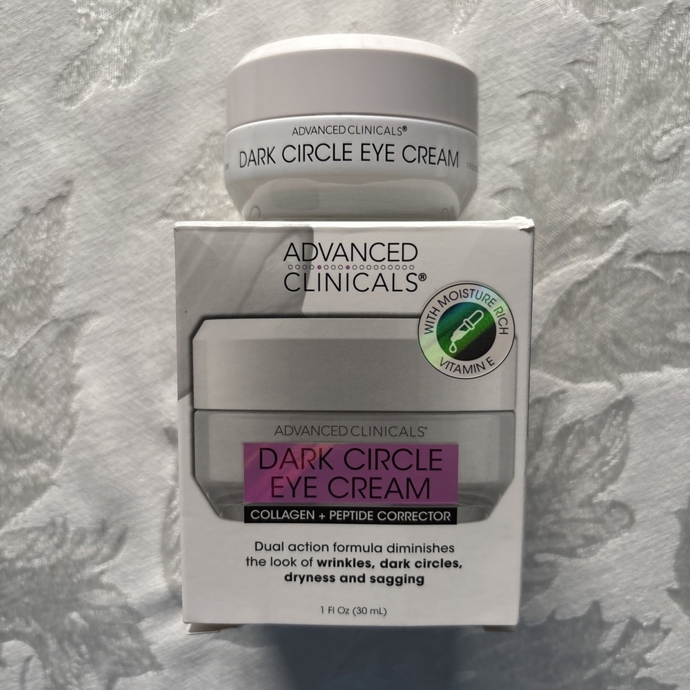 Advanced Clinicals Dark Circle Eye‎ Cream Collagen Peptide Vitamin E 1 fl oz